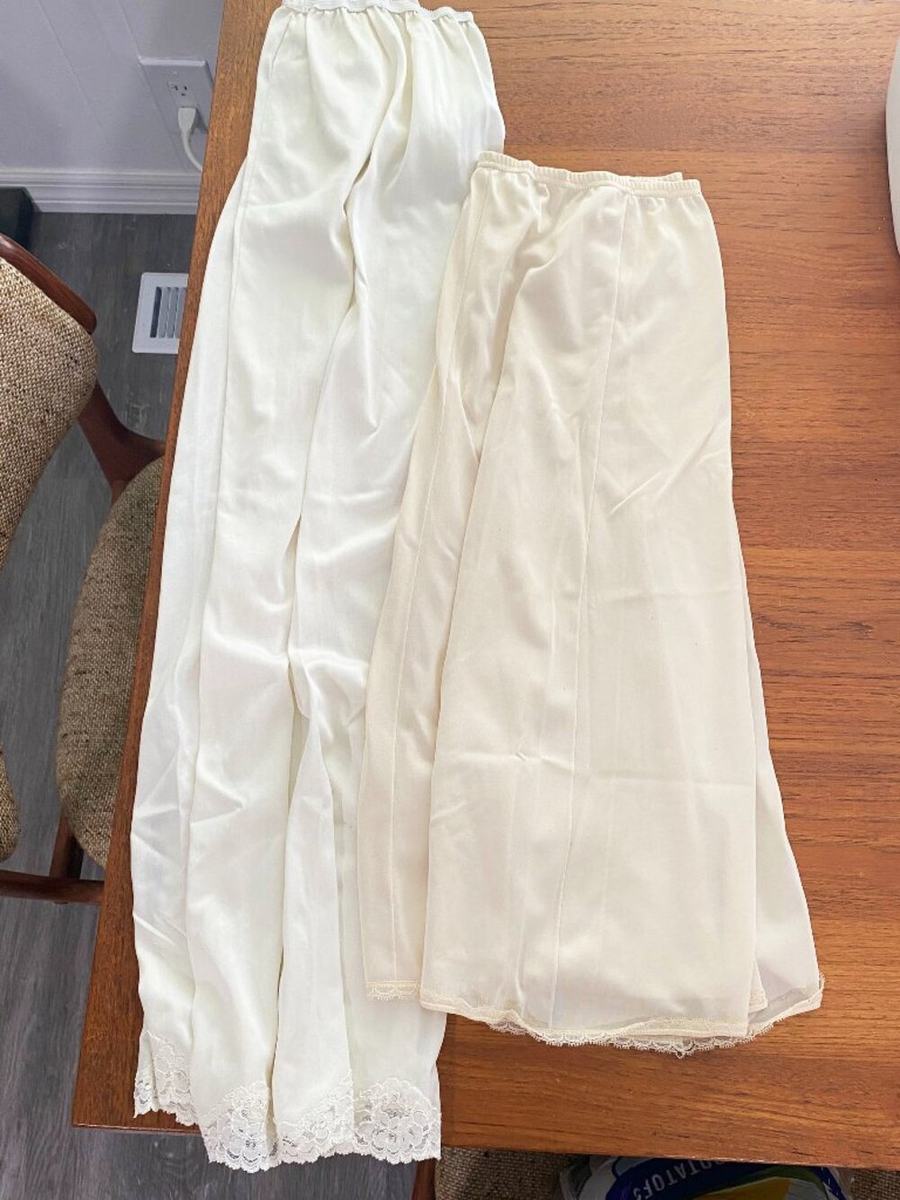Two Vintage Half Slips - Nylon Skirt Slips, 1 Short Large 1 Long Ex-Large